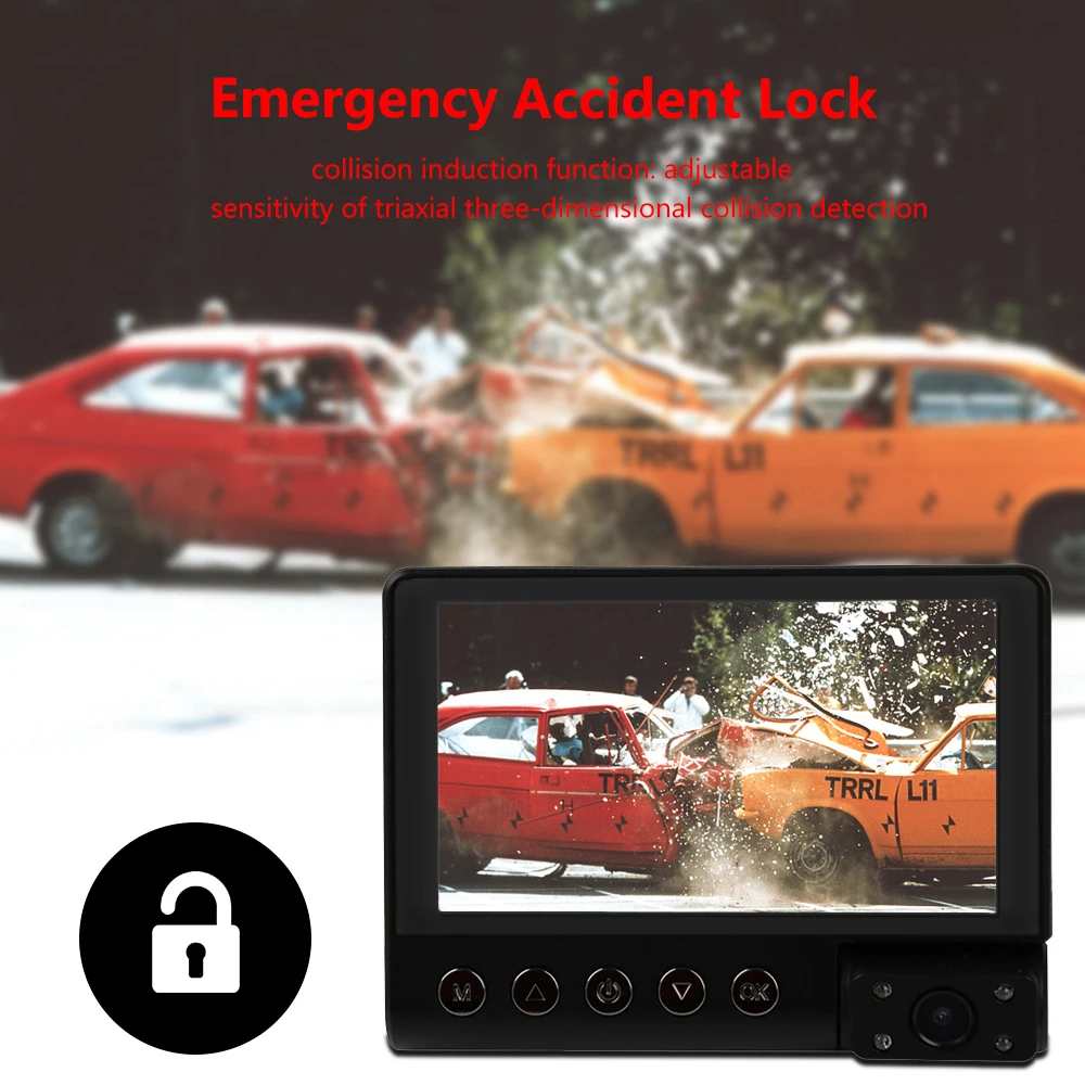 Видеорегистратор 4 дюйма ips lcd Full HD 1080 P Автомобильный видеорегистратор Передняя и