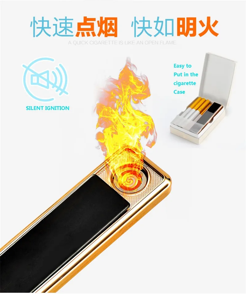Чехол для сигарет большой емкости, съемная электронная USB Зажигалка, перезаряжаемая ветрозащитная Зажигалка Encendor, модные гаджеты для мужчин