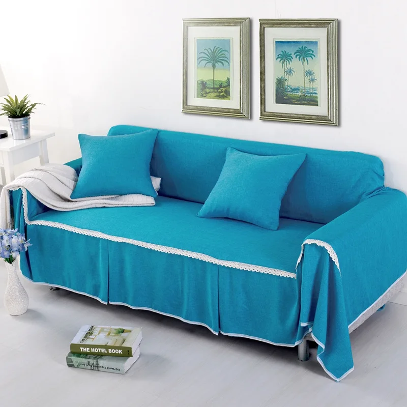 YL-hu lan 1/2/3/4-seater диван крышка сплошной цвет универсальный чехол для дивана все включено пылезащитный чехол для дивана украшения дома Чехол - Цвет: YL-hu lan