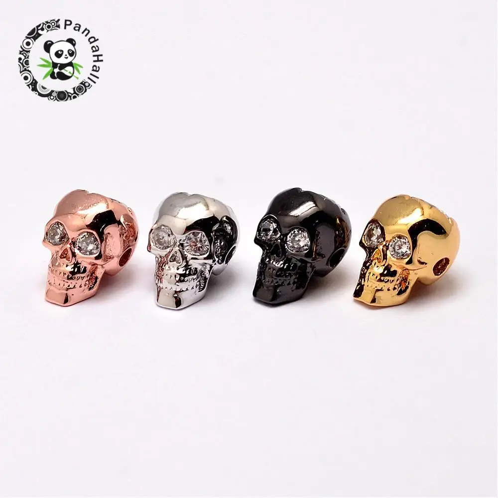 10 шт. латунные бусины в форме черепа класса ААА без кадмия никеля свинца