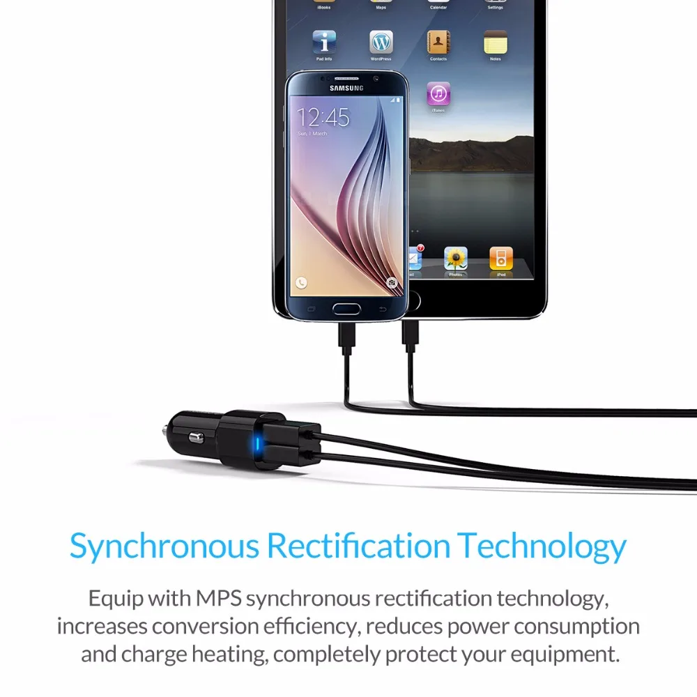 ORICO 2 порта Переходник USB для зарядки в машине два порта 5V2. 4A17W мини зарядное устройство прикуриватель для iPhone 7 samsung Galaxy S6 Edge Xiaomi