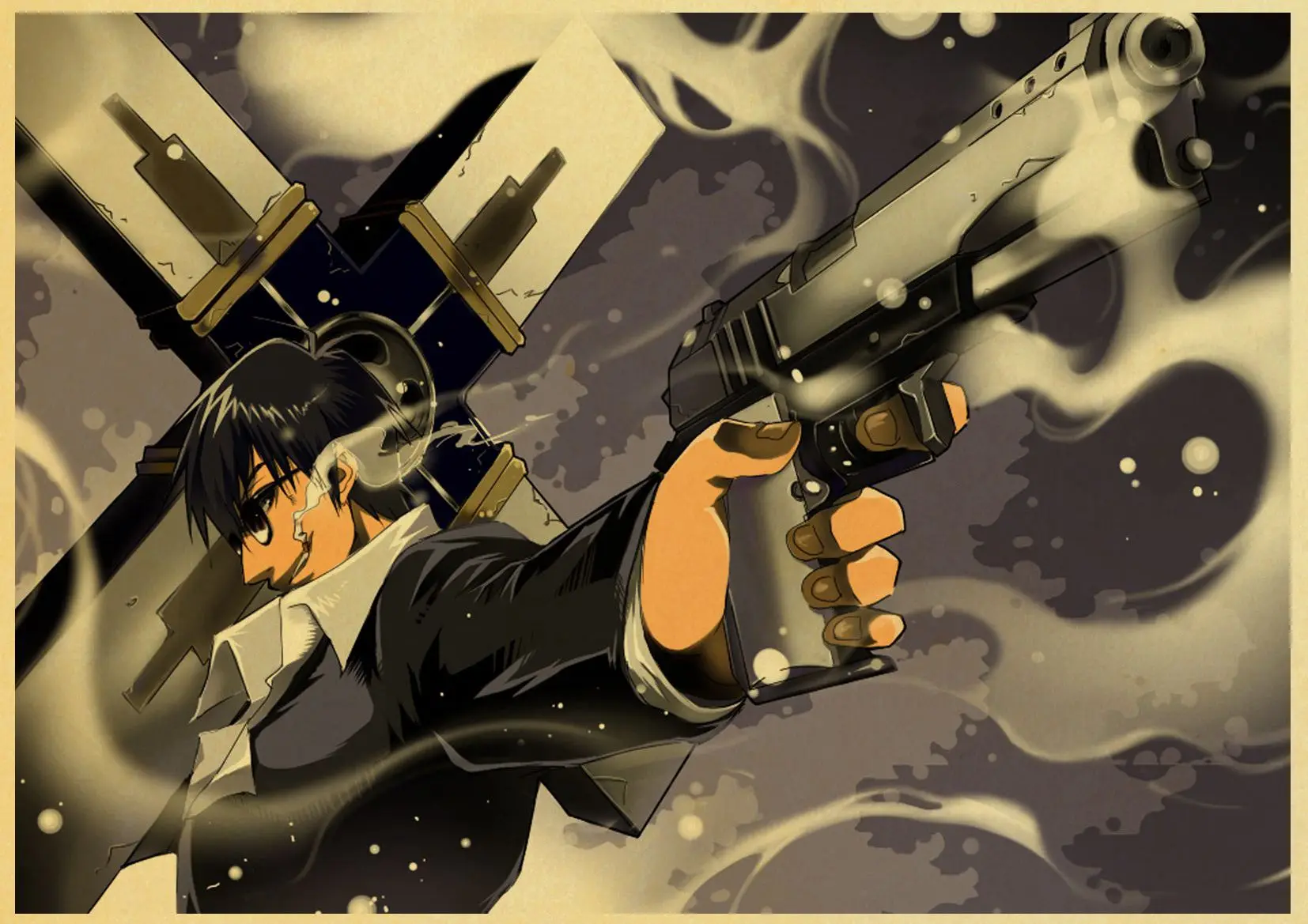 T015 Trigun аниме Ретро плакат стикер бар настенные наклейки декоративные настенные украшения дома - Цвет: T015