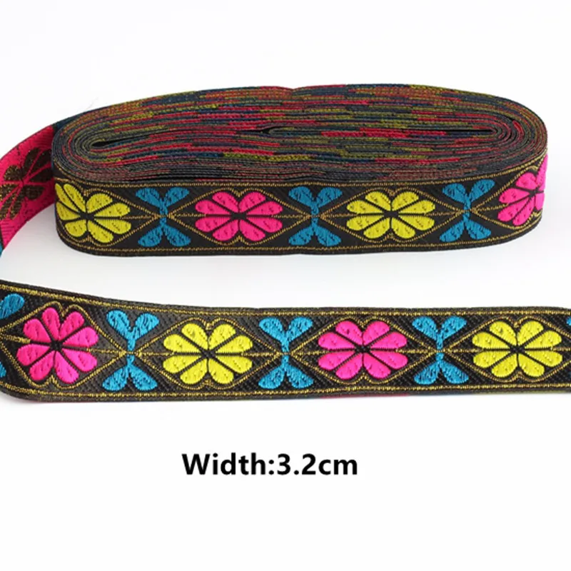 6-7M Colorful Ethnic Style Flower Ribbon Lace Hand-embroidered Curtain Home Textile Clothing Decorative DIY Accessories | Дом и сад