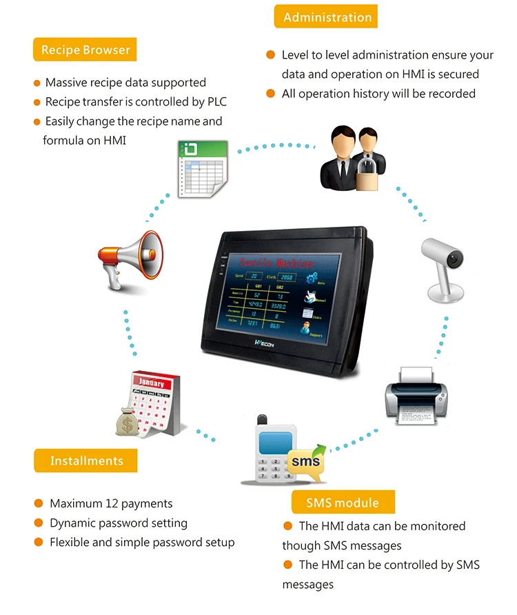 Wecon 10,2 дюймов промышленный hmi панель LEVI-102ML