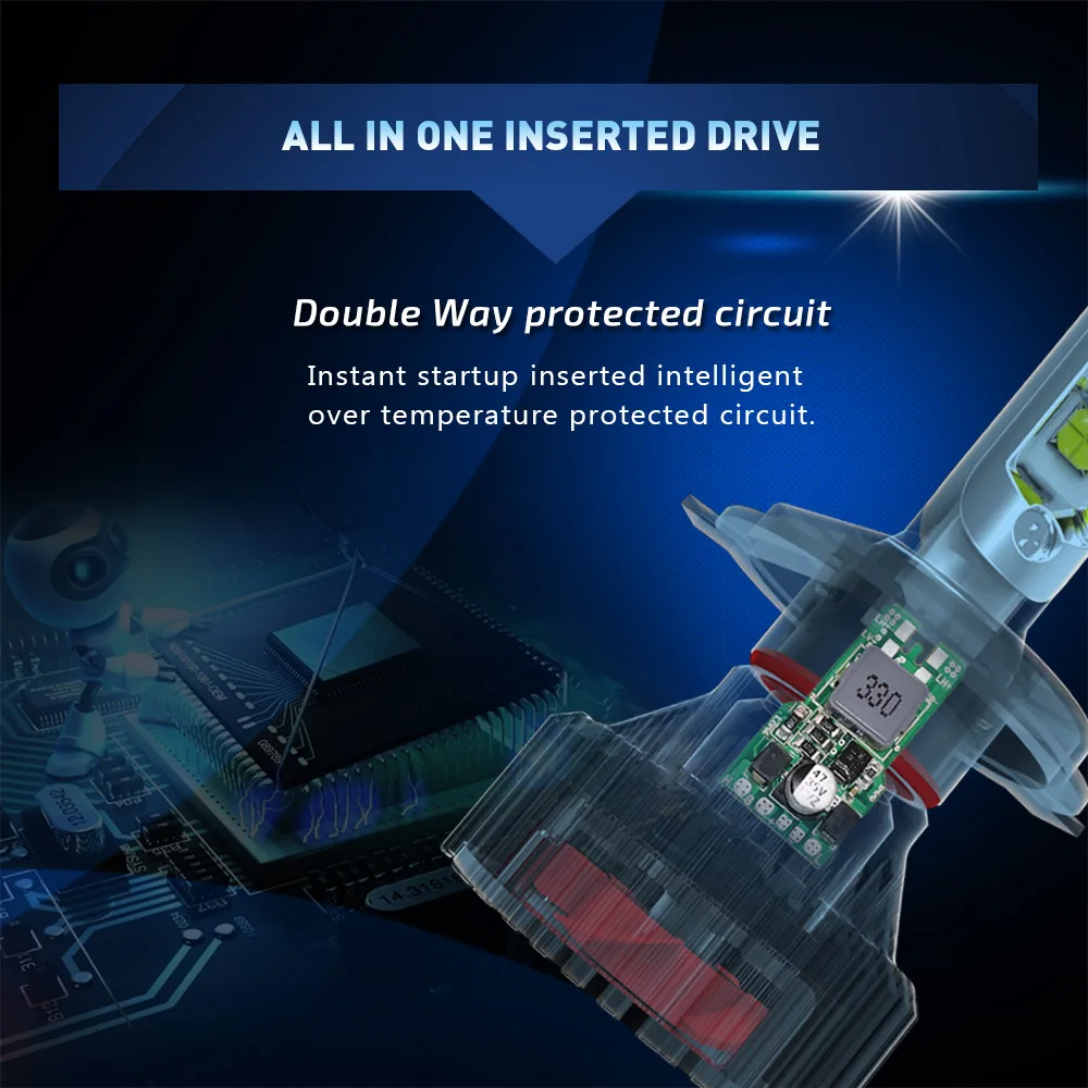 NOVSIGHT 60 Вт 16000лм H4/HB2/9003 Автомобильный светодиодный светильник на голову, противотуманный светильник для вождения, двухлучевые лампы для игр и вилок, 6500K D45