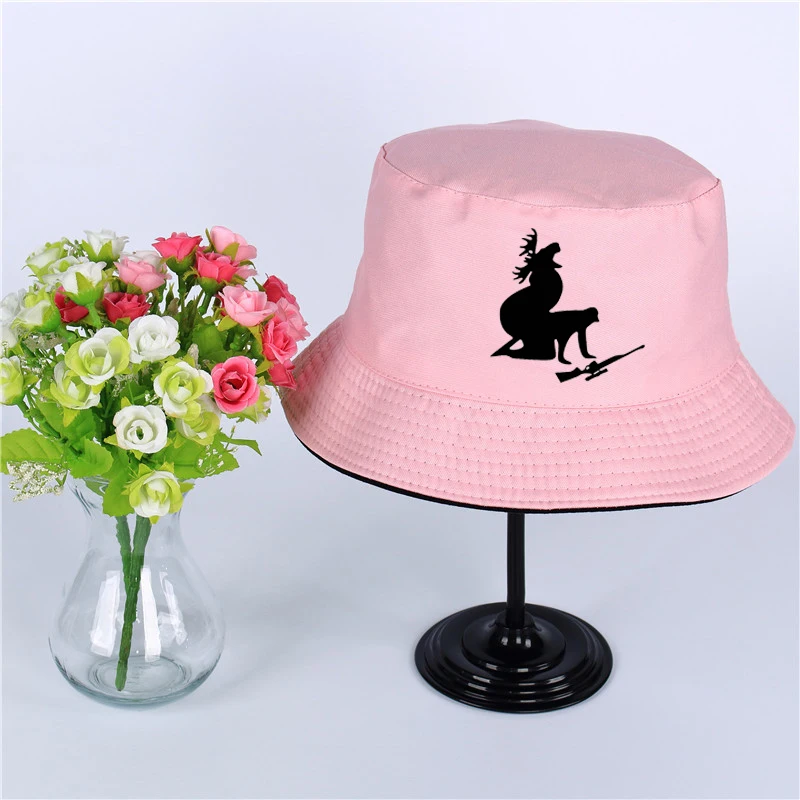 Moose Hunting Logo Hat Women Mens Panama Bucket Design Fishing Fisherman | Аксессуары для одежды