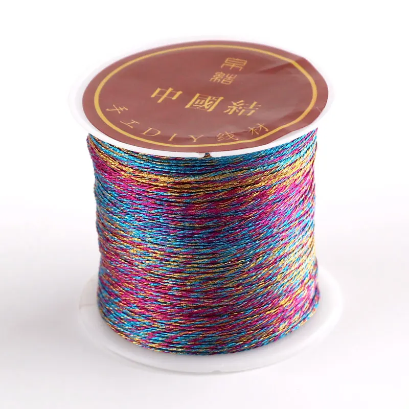 0.6mm deep color 3/6/9/12/15 акций из золотых и серебряных нитей плетеный браслет ожерелье линия намотки нити из золотых или серебряных нитей - Цвет: 0.6mm deep color