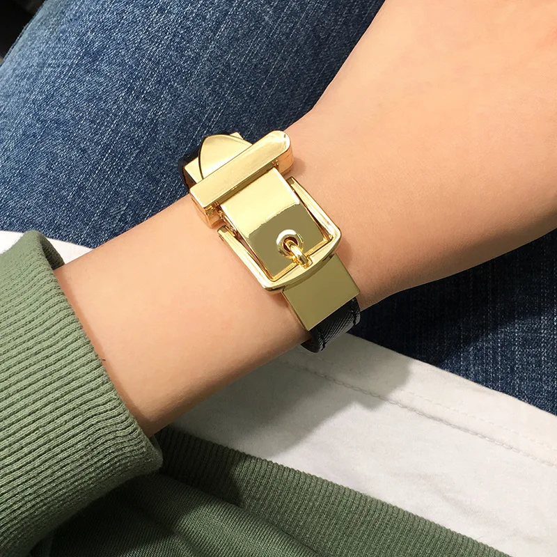 

High Quality Stainless Steel Buckle 9 Color Style PU Leather Bracelet For Men Women Brand Jewelry Gift