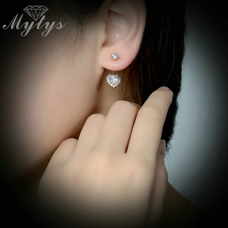 Mytys два носить Стиль сердце Форма хрустальные серьги модные женские туфли