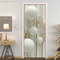 modern simple abstract art circle ball dandelion striped background wall decoration door sticker pvc waterproof mural wallpaper