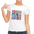 Женская забавная футболка с коротким рукавом и круглым вырезом, белая Повседневная футболка с изображением японского аниме lick food, лето 2019