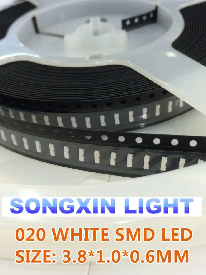 500 шт. 020 белый 3806 3810 вид сбоку SMD/SMT CW 3 8*1 0*0 6 мм 6000-9000K светильник светодиод лампы