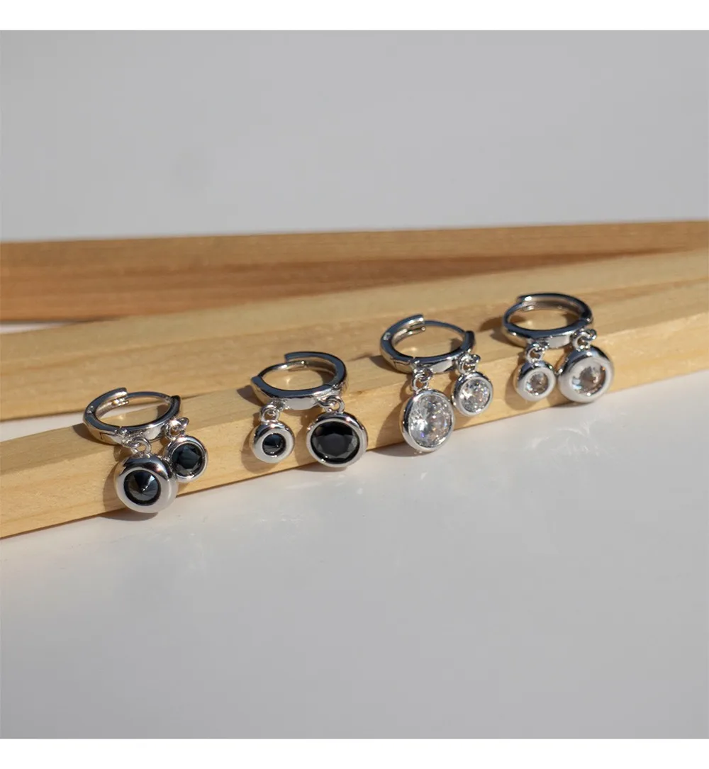 925 серебро серьги Модные циркониевые девичьи круглый шар стеклянный подвесной