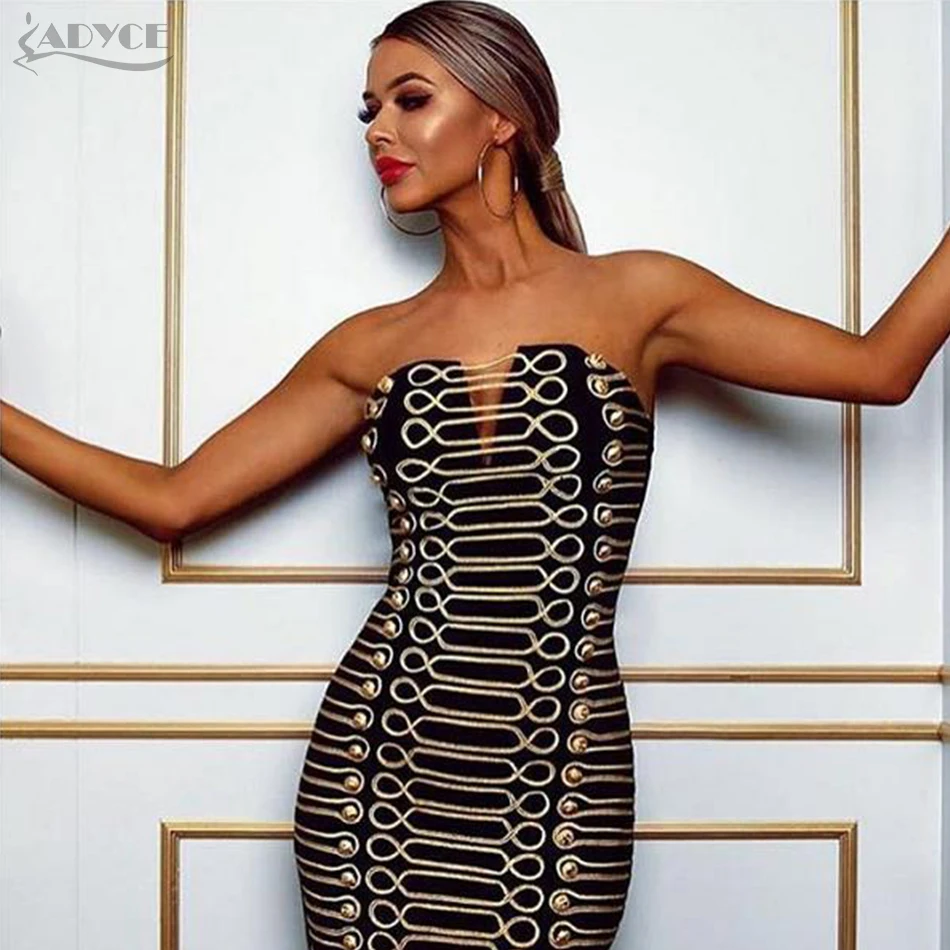 ADYCE 2019 новинка женское облегающее платье для вечеринки vestidos роскошное черное без