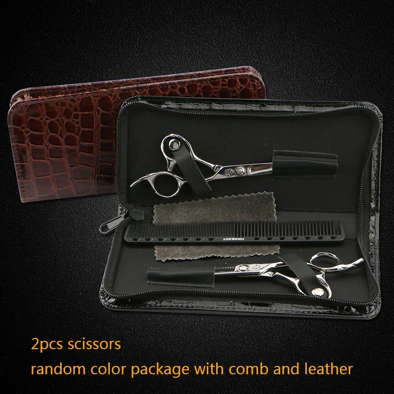 1 Set Вишни 5,5 дюймов резка Истончение Scissor салон Парикмахерские Набор Нержавеющая сталь Парикмахерские Регулярные V форма 30 зубы - Цвет: 1 Set