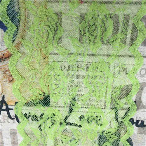 Fruitgreen 2 ярдов/партия кружевная лента высокого качества эластичная кружевная ткань Африканская кружевная ткань с рисунком розы кружевная лента 15 см Ширина Diy - Цвет: Fruitgreen