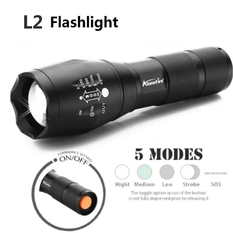 L2 flashlight Anpro XML T6 светодиодный флэш-светильник фонарь светильник мощный бликовый тактический флэш-светильник перезаряжаемый водонепроницаемый для наружного кемпинга - Испускаемый цвет: L2 flashlight