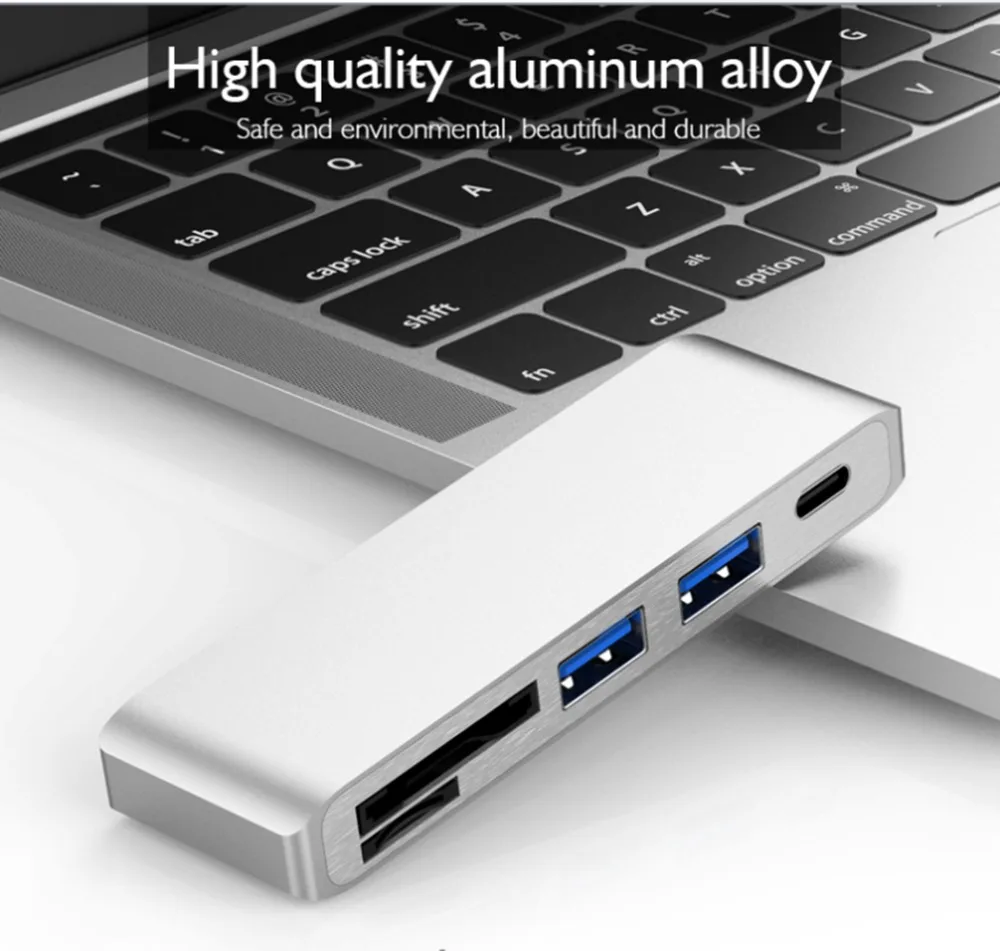 Концентратор USB Type C адаптер 5 в 1 мульти Порты и разъёмы 3 0 с 2 портами (стандарт