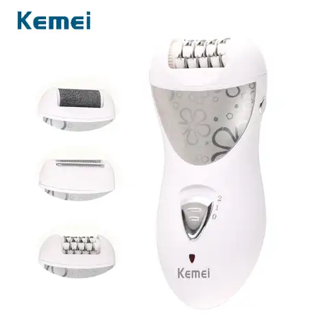 Kemei перезаряжаемый женский эпилятор 3 в 1, удаление волос, бритва для женщин, уход за ногами, электрический прибор для удаления мозолей, депил...