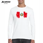 Футболка BLWHSA мужская с длинным рукавом, стильная рубашка в стиле хип-хоп, с надписью Перу и флагом, Ностальгический дизайн, уличная одежда