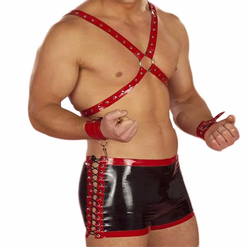 

Мужское эротическое нижнее белье, сексуальное виниловое нижнее белье для мужчин, Фетиш трусы, боксеры, Прямая поставка W7023