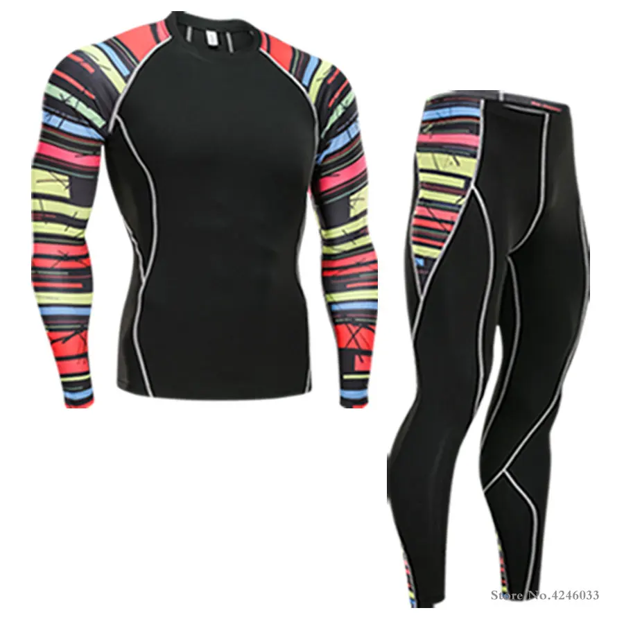 MMA лучший новый мужской компрессионный набор колготки для бега тренировочный