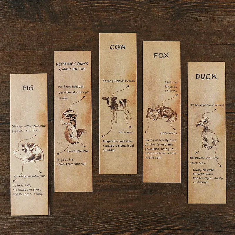 30 шт. новые винтажные милые закладки для книг чудесные животные наука школьные