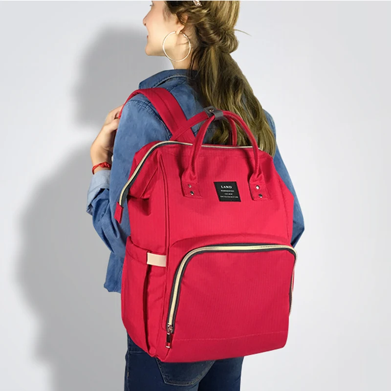 LAND Fashion Mummy Maternity Nappy Bag Brand Large Capacity Baby Bag Travel Backpack Desiger Nursing Bag for Baby Care images - 6
