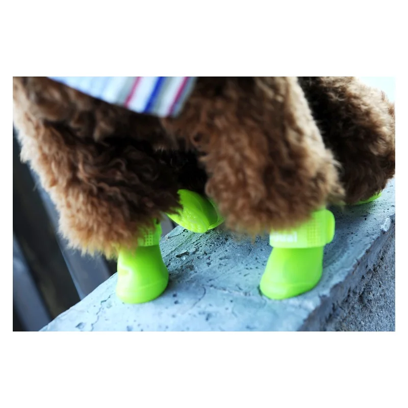 4 шт./компл. милые ботинки для домашних собак обувь дождливого сезона сапожки