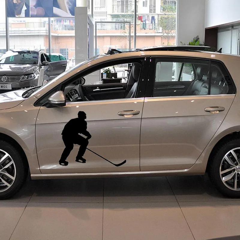 

58cm x 49cm 2 x Sport Ice Hockey Player Graphic (one For Each Side) Car Sticker For Cars Side, Truck Door Vinyl Decal 8 Colors