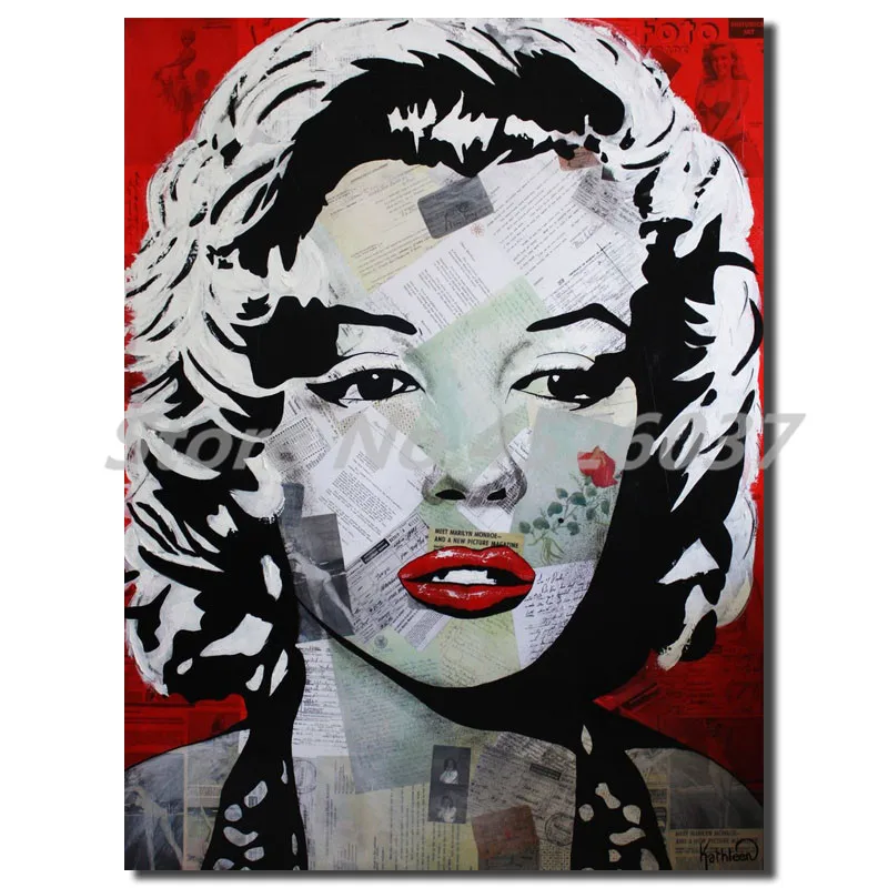 Marylin Monroe портрет цветов настенное Искусство Холст Плакаты печатные картины