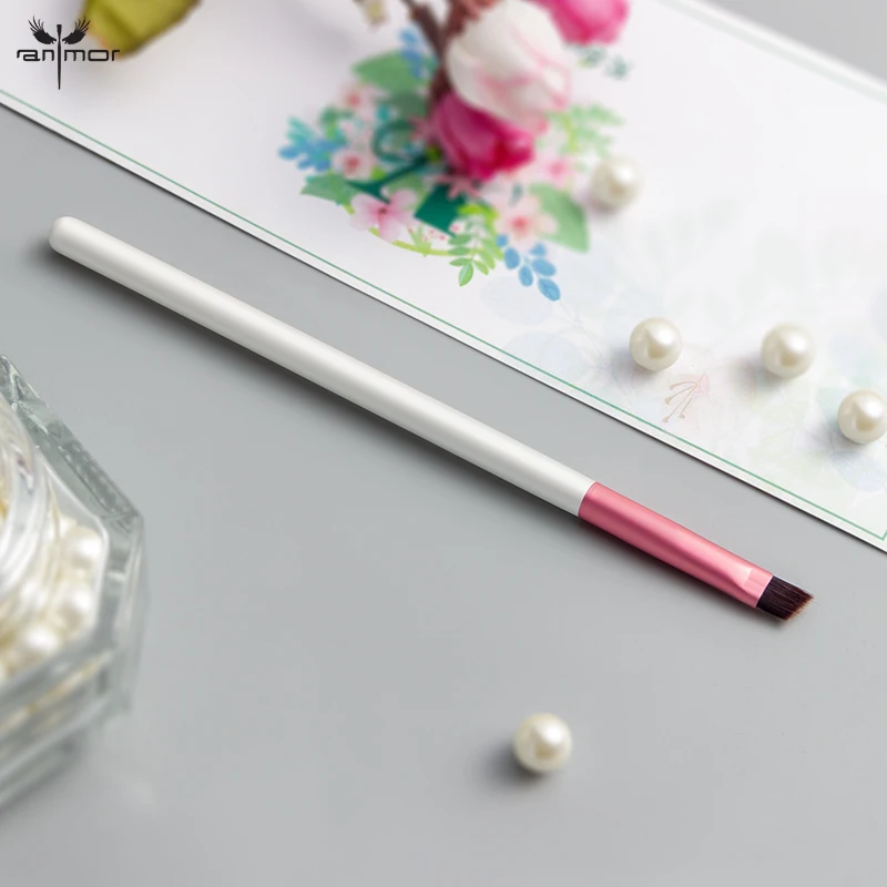 Anmor 1Pcs Eyebrow Makeup Brush Wood Handle Angled Eye Brow Pencil High Quality Make Up Brushes Pinceaux Maquillage|Аппликатор теней