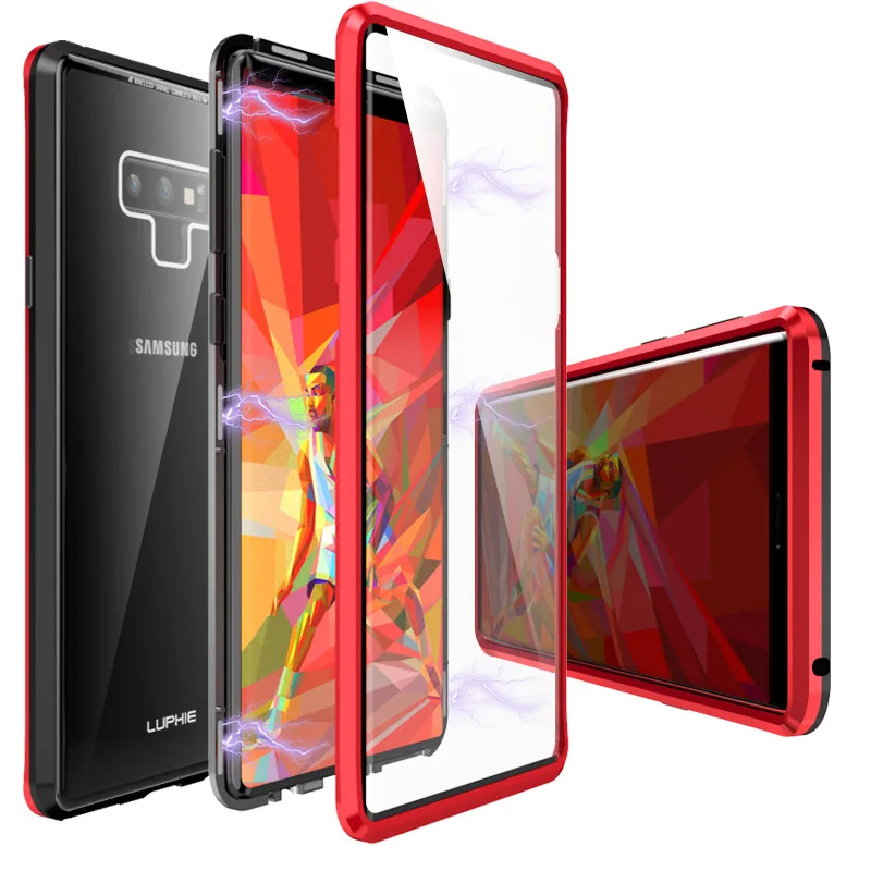LUPHIE Магнитная Адсорбция металлический корпус для samsung Galaxy S9 S8 плюс S10 Plus