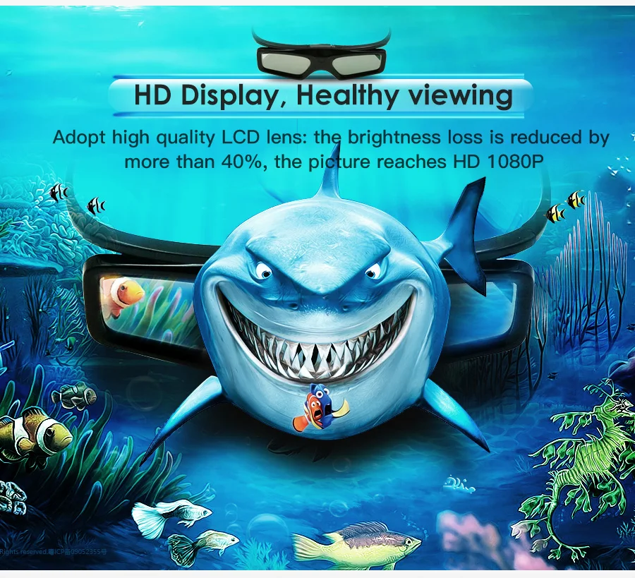 AODIN активный затвор 3D очки проектор DLP Link виртуальной реальности ЖК объектив очки для домашнего кинотеатра Встроенный аккумулятор 210 мАч
