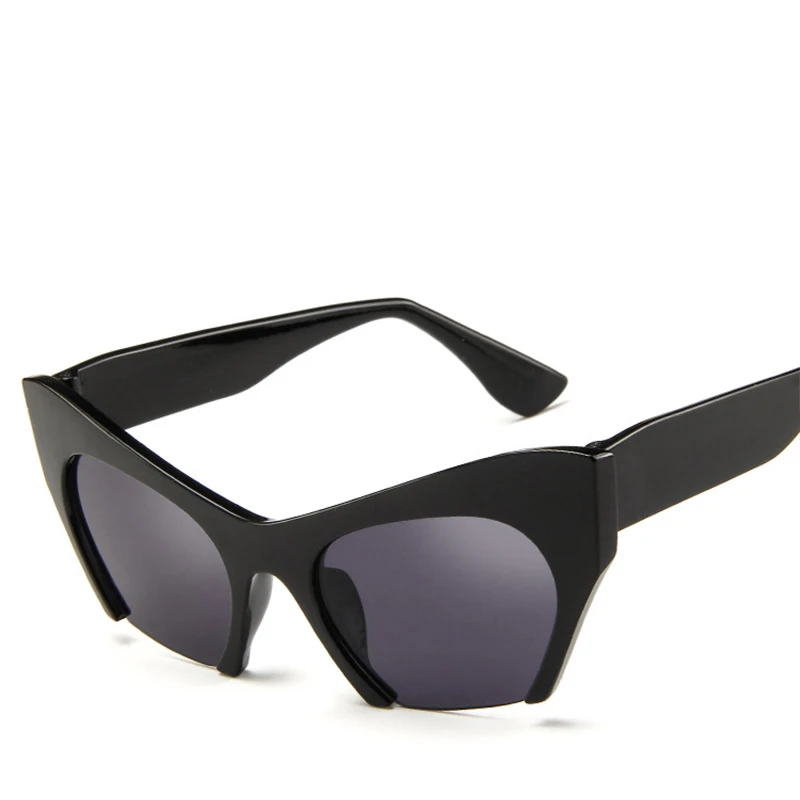 

Модные брендовые дизайнерские солнцезащитные очки кошачий глаз, женские Полуободковые солнцезащитные очки с полукруглой оправой, женские ...