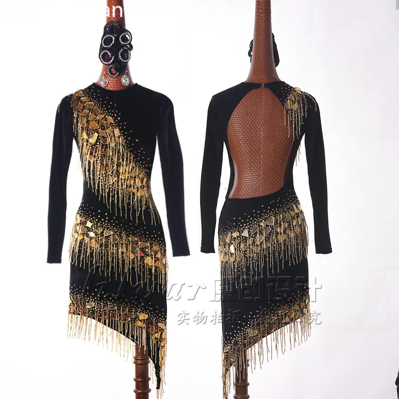 Женское платье для латинских танцев Ropa Danza полиэстер сальса Самба танго костюм