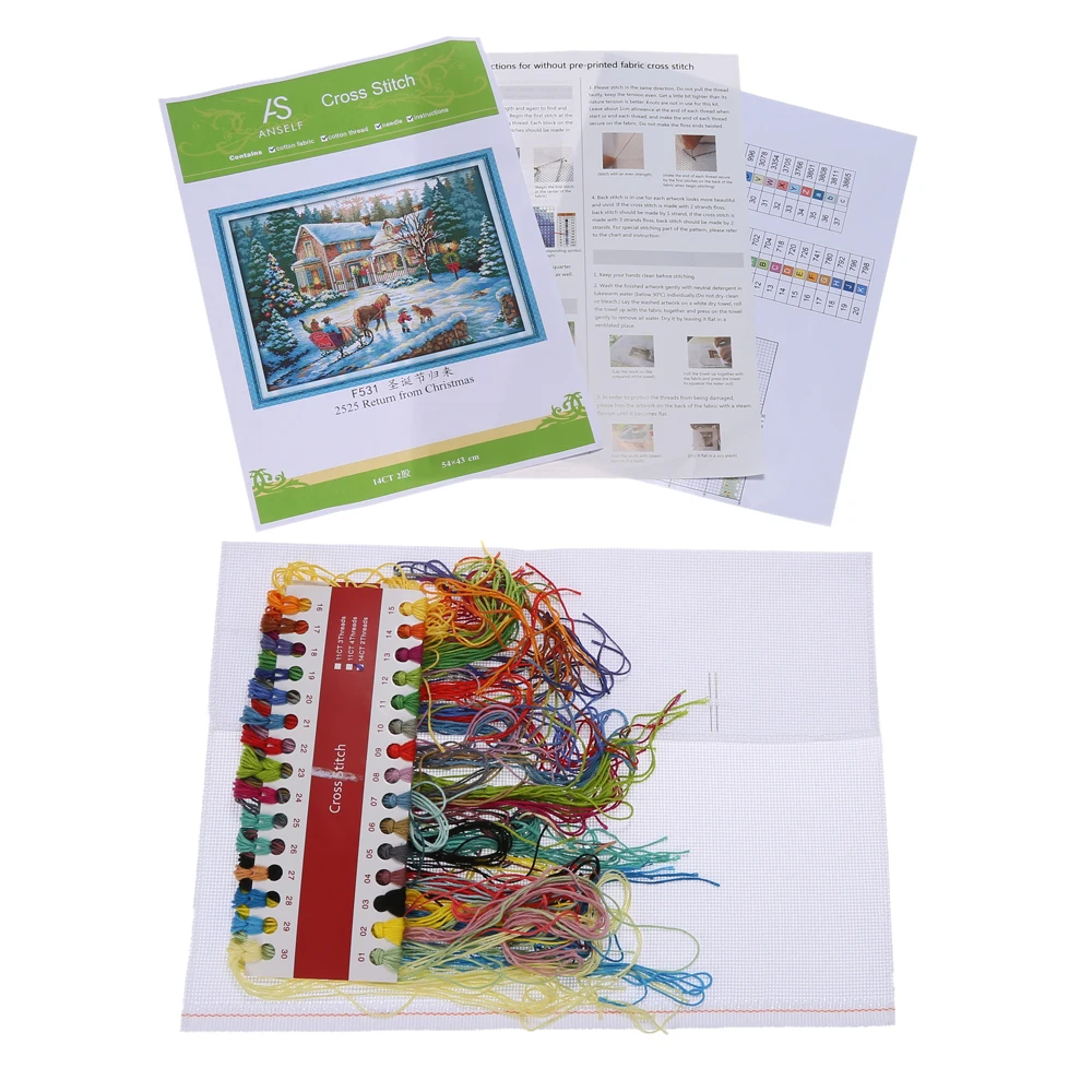 Набор для рукоделия 57*44 см набор с счетным крестиком вышивки Рождественская