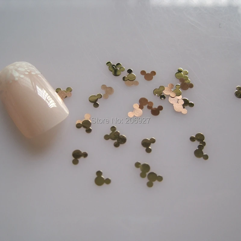 Металлическая наклейка с милой мышкой для дизайна ногтей 100 шт. металлическая