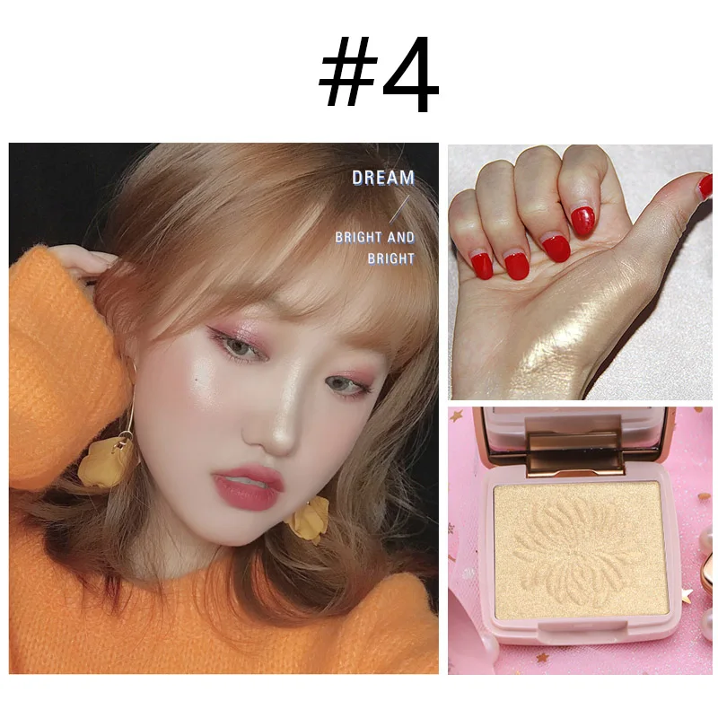 Макияж Novo хайлайтер Shimmer Powder Glow Kit хайлайтер палитра база осветитель изюминка контур лица золотой бронзатор - Цвет: 4