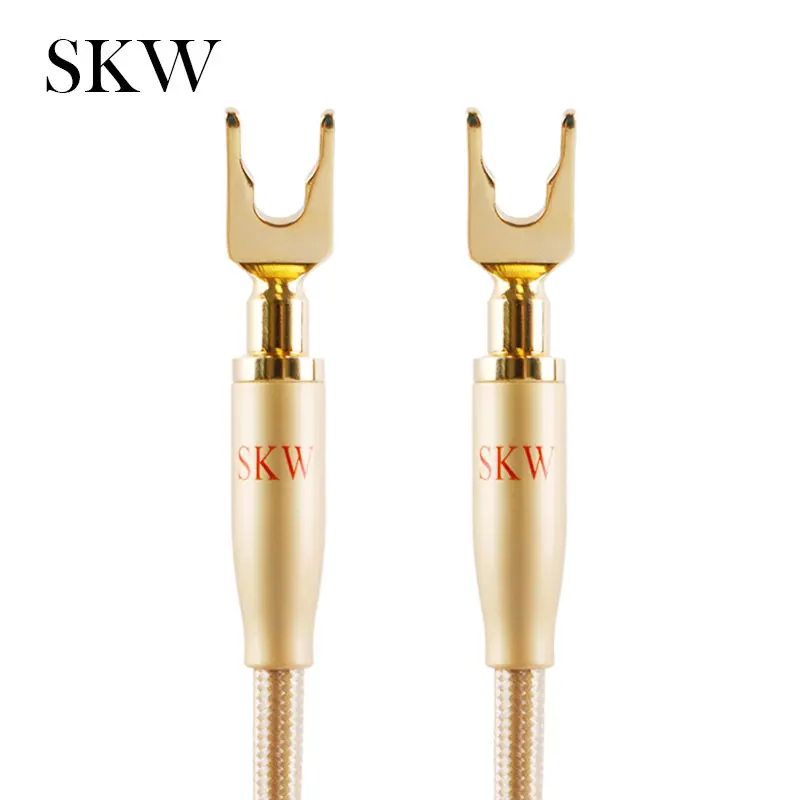 SKW HIFI аудио кабель 6N OCC Spade + банановый терминал аудиофил динамика домашний