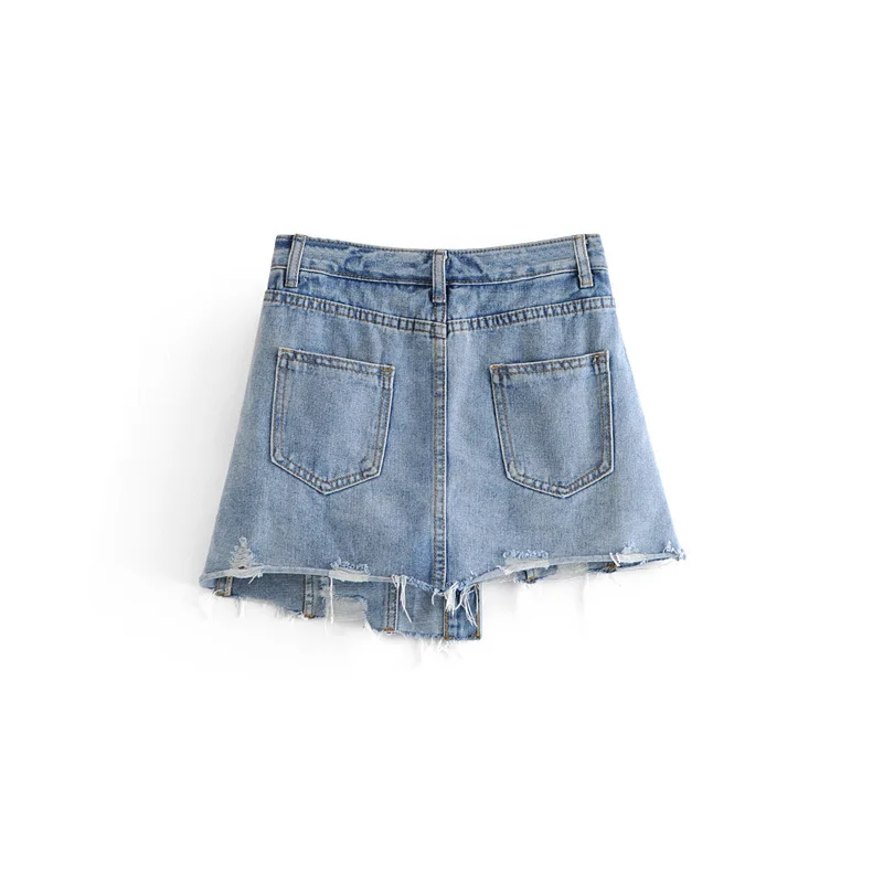 Лидер продаж модные однобортные джинсовые юбки в европейском и американском