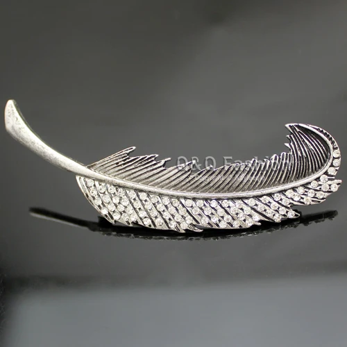 Блогер лист перо Хрустальная заколка для волос зажим манжета с когтями оснастка