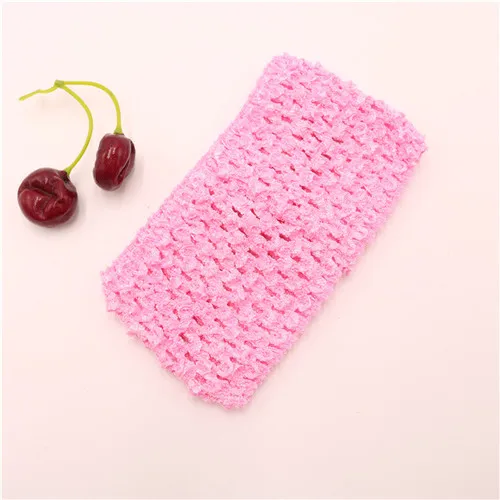 Pink 4 шт./лот, 14*7 см, детские вязаные волосы с высоким эластичным однотонным тканым поясом, топы-пачки, обмотка на груди, юбка-пачка для маленьких девочек - Цвет: Pink