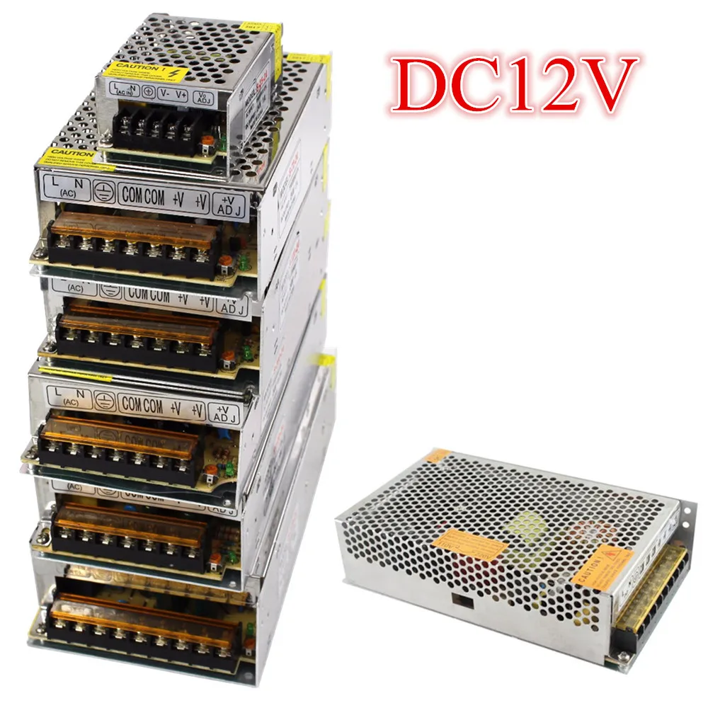 DC12V 1A 2A 3A 5A 10A 20A 30A 40A 50A светильник ing трансформаторы светодиодный драйвер Мощность адаптер для Светодиодные ленты светильник переключатель Питание