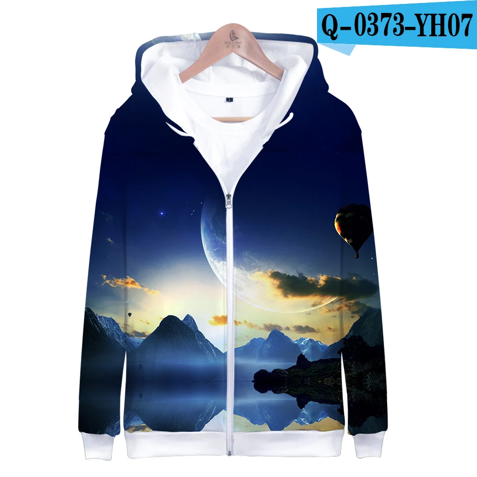 as picture Aikooki Space Galaxy Zipper Hoodies Men/Women Sweatshirt Hoody Stars Of Space Galaxy Hooded Boy/Girls Autumn Winter Polluver Top - Цвет: as picture