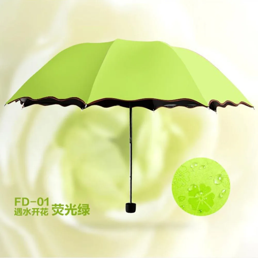 Colors Umbrella Rain Women Three-folding Color Rainbow Sunny and Rainy Parasol Anti UV | Дом и сад