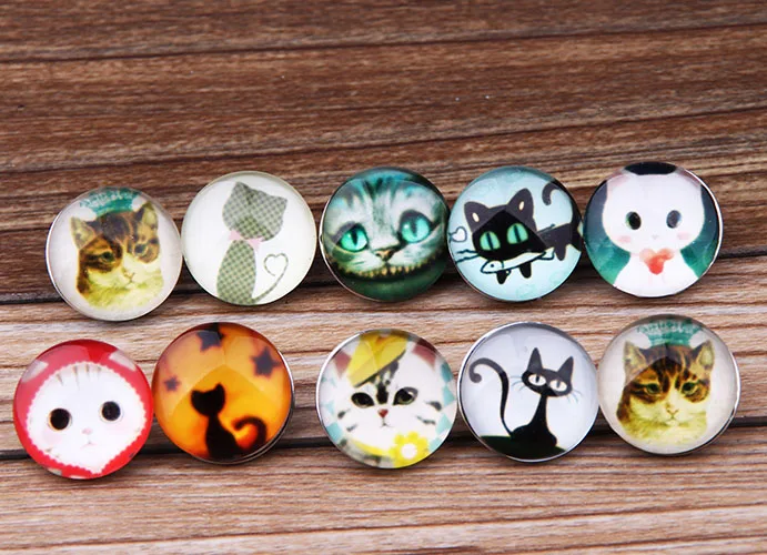 Новое поступление 20 шт./лот 18 мм Смешанные случайные стеклянные пуговицы с милым