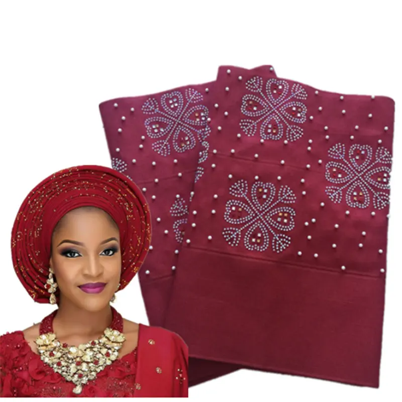 Королевский синий африканский геле головной убор aso oke с бисером и камнями высокое качество кружева последние женские головной убор 2 шт./лот