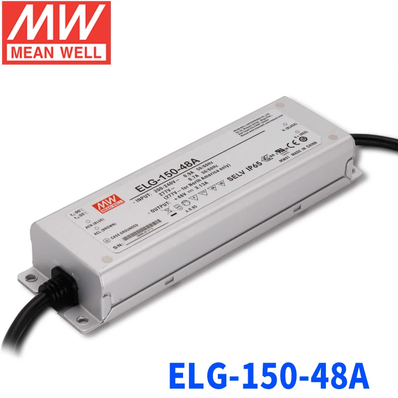 MEAN WELL светодиодный драйвер MW ELG HLG 36 в 48 в 75 Вт 100 Вт 150 Вт 200 Вт 240 Вт 300 Вт 480 Вт 600 Вт блок питания IP65 Meanwell Регулируемый трансформатор