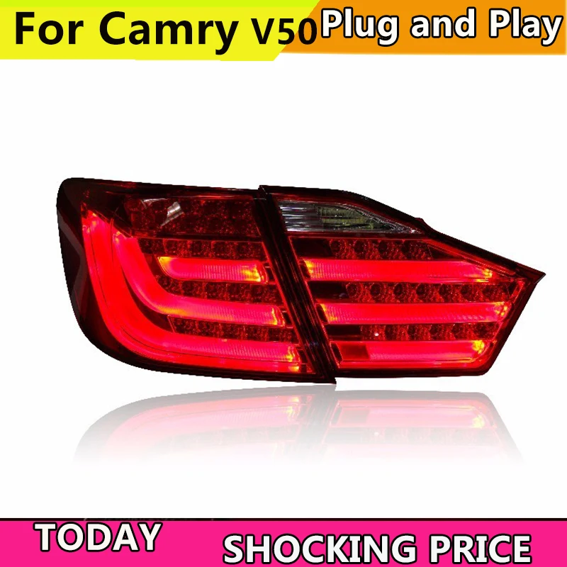 

doxa Car Styling for Toyota Camry Taillights 2012 2013 2014 Camry V50 LED Tail Light Aurion Rear Lamp DRL+Brake+Park+Signal